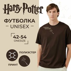 Футболка Гарри Поттер / Harry Potter, 1 шт., размер 42/54, коричневый Нет бренда