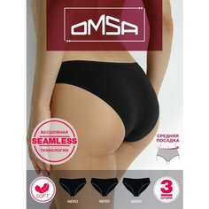 Трусы Omsa, комплект из 3 шт., размер 50(XL), nero