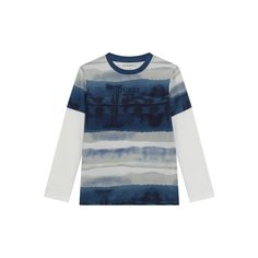 Лонгслив GUESS, размер 8 , белый/синий