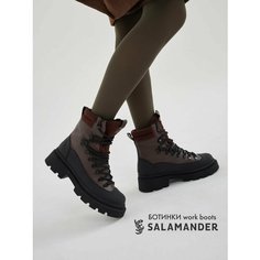 Полуботинки тимберленды Salamander, размер 35, темно-коричневый/черный