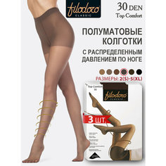 Колготки Filodoro Top Comfort 30, 30 den, 3 шт., размер 4, Mineral Filodoro®