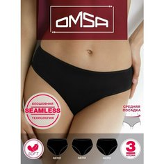 Трусы Omsa, комплект из 3 шт., размер 46(M), nero