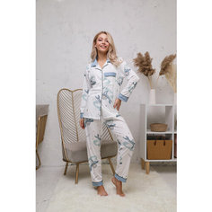 Пижама , размер 50-52, голубой Без бренда