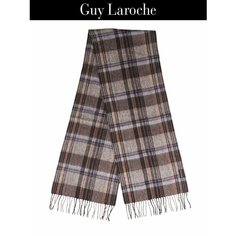 Шарф Guy Laroche для мужчин и женщин,180х30 см, универсальный, фиолетовый, коричневый