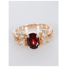 Кольцо Lotus Jewelry, гранат, размер 19, красный