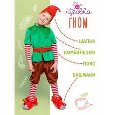 Карнавальный костюм детский "Гном" для мальчика ПУГОВКА