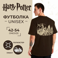Футболка Гарри Поттер / Harry Potter, 1 шт., размер 42/54, коричневый Нет бренда