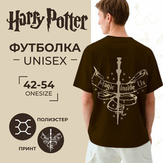 Футболка Гарри Поттер / Harry Potter, 1 шт., размер 42/54, коричневый Нет бренда