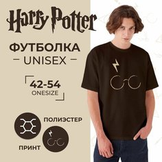 Футболка Гарри Поттер / Harry Potter, 1 шт., размер 42/54, коричневый Нет бренда