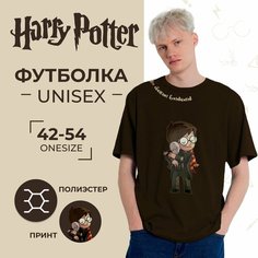 Футболка Гарри Поттер / Harry Potter, 1 шт., размер 42/54, коричневый Нет бренда