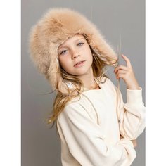 Шапка ушанка Batik для девочек, размер 52-56, бежевый Батик