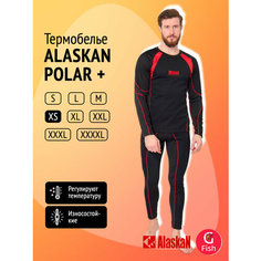 Комплект термобелья Alaskan, размер XS Обхват груди, см 88-92 Обхват бедер, см 98-101, черный/красный