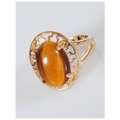 Кольцо Lotus Jewelry, тигровый глаз, размер 19, коричневый