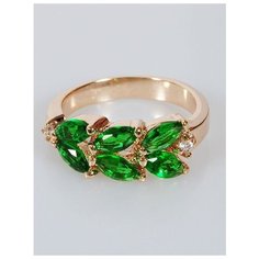 Кольцо Lotus Jewelry, фианит, размер 19, зеленый