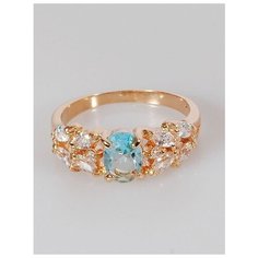 Кольцо Lotus Jewelry, фианит, размер 18, голубой