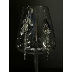 Серьги цепочки, с подвесками Queen Fair, размер 100 мм, серебристый