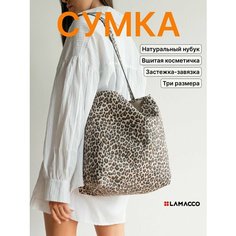 Сумка шоппер LAMACCO, фактура зернистая, бежевый