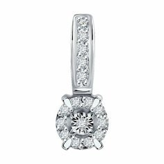 Подвеска Diamant, белое золото, 585 проба, бриллиант, размер 1.2 см., бесцветный