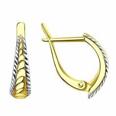 Серьги Diamant online, желтое золото, 585 проба, длина 1.5 см