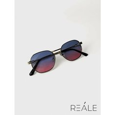 Солнцезащитные очки REALE, золотистый/голубой/розовый