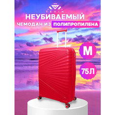 Чемодан TEVIN, 75 л, размер M, red