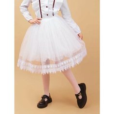 Подъюбник Соль&Перец Пышный, с кружевом, размер универсальный, белый