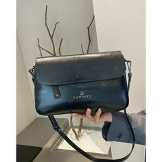 Сумка багет LANOTTI, фактура гладкая, черный