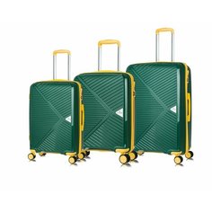 Чемодан-самокат Lcase Lyon, 3 шт., 99 л, размер S/M/L, темно-зеленый