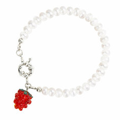 Браслет Hola Jewelry, муранское стекло, 1 шт., размер 19 см, серебристый