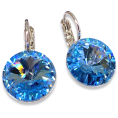 Серьги Amante crystal, кристаллы Swarovski, размер 14 мм, голубой