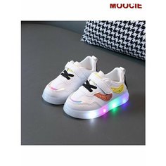 Кроссовки MOOCIE Светодиодная детская спортивная обувь с подсветкой, размер INT 24, хаки