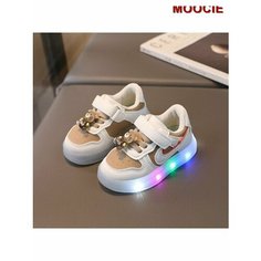Кроссовки MOOCIE Светодиодная детская спортивная обувь с подсветкой, размер INT 21, желтый