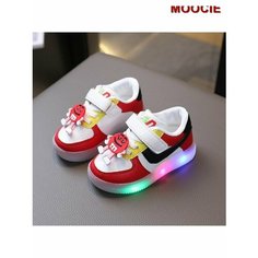 Кроссовки MOOCIE Светодиодная детская спортивная обувь с подсветкой, размер INT 22, бордовый