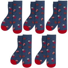 Носки RuSocks Базовая коллекция, 5 пар, размер 14-16, , синий