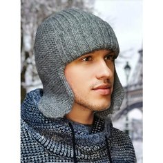 Шапка ушанка LUCHIORADO для мужчин и женщин, размер 56/58, серый меланж