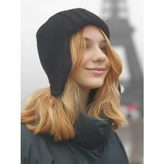 Шапка ушанка LUCHIORADO для мужчин и женщин, размер 56/58, черный