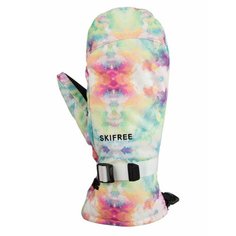 Варежки Skifree для взрослых и детей, размер 7.5, зеленый, розовый, голубой