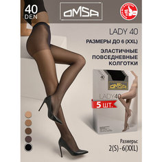 Колготки Omsa Lady 40, 40 den, 5 шт., размер 3, nero