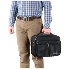 Сумка мессенджер ROSIN, фактура бархатистая, чёрный