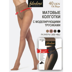 Колготки Filodoro Ok Shape, 40 den, 3 шт., размер 3, glace Filodoro®