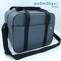 Сумка дорожная PobedaBags, 26 л, 30х30х36 см, ручная кладь, серый