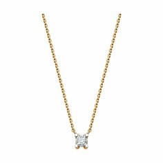 Колье Diamant, красное золото, 585 проба, фианит, длина 42 см., золото