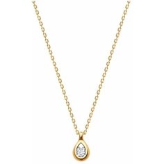 Колье Diamant, красное золото, 585 проба, фианит, длина 42 см., бесцветный
