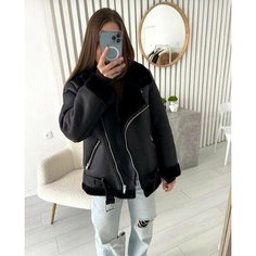 Дубленка, размер 44, черный 2 Di Boutique