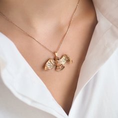 Подвеска Ювелир Карат, серебро, 925 проба, золочение, эмаль, золотистый