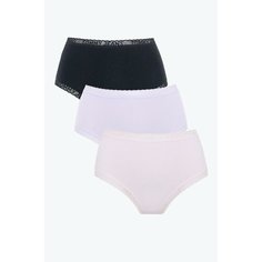 Трусы TOMMY HILFIGER, комплект из 3 шт., размер S, черный, лавандовый, розовый
