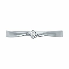 Кольцо помолвочное Diamant, белое золото, 585 проба, бриллиант, размер 17, бесцветный