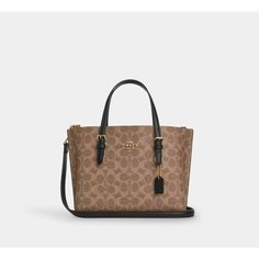 Сумка тоут Coach, фактура зернистая, коричневый