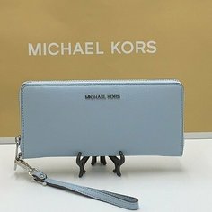 Кошелек MICHAEL KORS, фактура зернистая, матовая, голубой