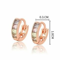Серьги XUPING JEWELRY, размер 10 мм, желтый, фиолетовый